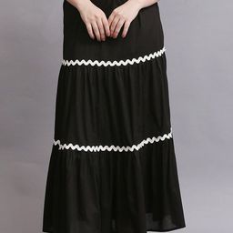 SWISHIN Pure Cotton Tiered Flared Midi Skirt-picture-10