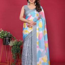 CATCHY FOREVER Poly Chiffon Designer Saree-image-90