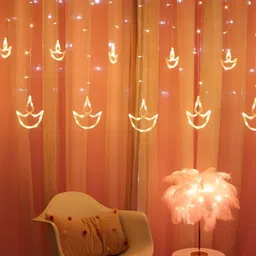 SPARK WORLD Gold Toned  Diya-Shaped String Lights image 2