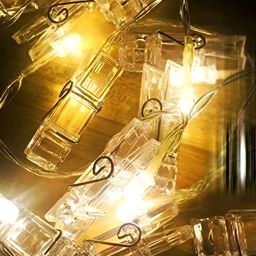 SPARK WORLD 
Yellow Photo Clip String Lights image 2