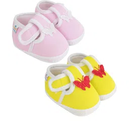 NESKA MODA Kids-Unisex Pink Cotton Booties-picture-49