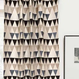 Saral Home Grey & Black Geometric Black Out Long Door Curtain-picture-22