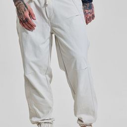 Snitch Men Off White Mid Rise Relaxed Fit Trackpant-picture-19