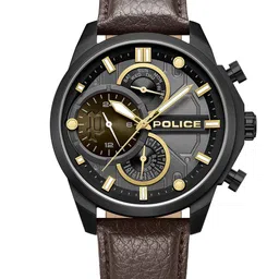Police Men Dial & Leather Wrap Around Straps Analogue Watch PLPEWGF0039203-10
