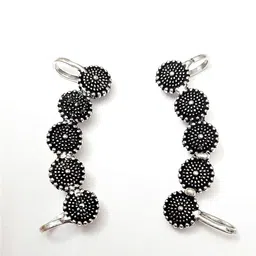 Yash Jewels Emporiums Silver-Plated Artificial Oxidised Floral Shaped Ear Cuff-image-62