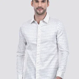 Numero Uno Men Spread Collar Micro Ditsy Printed Cotton Slim Fit Casual Shirt-image-40