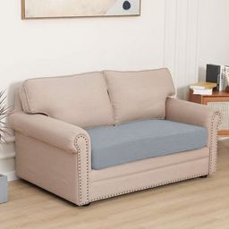 HOKIPO Grey Solid Jacquard 1 Piece Sofa Cover-image-91