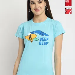 Dreambe Women Pack of 3 Looney Tunes Graphic Printed Round Neck Cotton T-shirts-picture-11