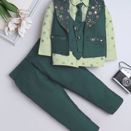 FOURFOLDS Boys Printed Single-Breasted Three-Piece Suit-picture-22