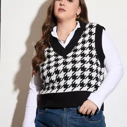 SASSAFRAS Curve Women Printed Sweater Vest-image-16