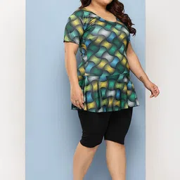 BAESD Plus Size Printed Swimwear & Attached Shorts With Goggle image 2