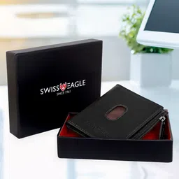 Swiss Eagle Men Brand Logo Cut Work Leather Two Fold Wallet-image-91