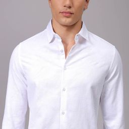 The Indian Garage Co Men Spread Collar Textured Cotton Slim Fit Formal Shirt-picture-19