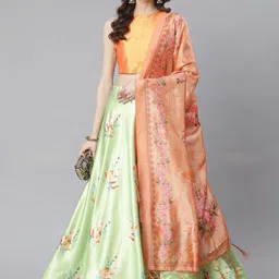 Kaizen TEXO FAB Digital Printed Semi-Stitched Lehenga & Unstitched Blouse With Dupatta-picture-2