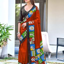 PEENGAX Ethnic Motifs Pure Cotton Bagru Saree-35