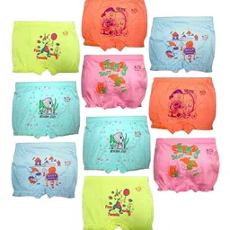 HAP Girls Pack Of 10 Printed Pure Cotton Bloomers-18