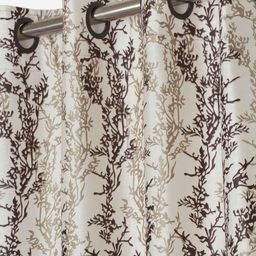 AJISH Brown & Beige Set of 2 Floral Window Curtain image 4