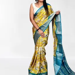 SSHAGUN LIFESTYLE Multicolor Self Design Bollywood Cotton Blend Saree-picture-2
