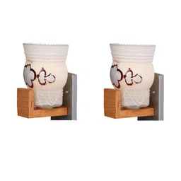 Somil Premium Designer Glass Wall / Night Lamp Elegant & Stylish Dcor Accent for Modern Interiors, color- Brown, White, Size:- 19 X 32 X 29.5 CM-image-80