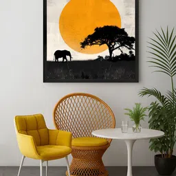 999Store Grey & Orange 1 Piece Canvas Other Wall Paintings-28
