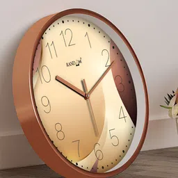 RANDOM Beige & Brown Printed Round Contemporary Analogue Wall Clock-24
