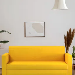 Chumbak Sahara Mustard Mustard Yellow Three Seater Couch-image-91