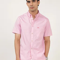 Andamen Men Premium Button-Down Collar Solid Cotton Slim Fit Casual Shirt-image-66