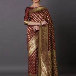 shree krishna fashion Woven Design Zari Kanjeevaram Saree-image-73