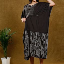 DUMMY SHAPE Women Printed Thread Work Floral Maternity Kaftan Kurta-picture-3