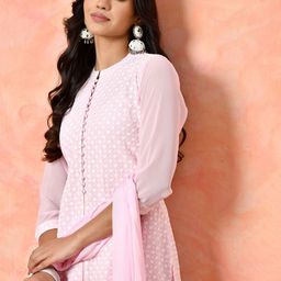 Sangria Women Embroidered Kurta & Trousers With Dupatta-53