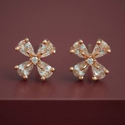 Kushal's Fashion Jewellery 92.5 Sterling Silver Rose Gold-Plated Classic Studs-image-74