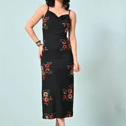 IUGA Floral Print Bodycon Midi Dress-image-68