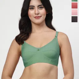 LILY akihdar Women Pack Of 4 Solid Full Coverage Non Padded Non Wired Regular Everyday Bra-19