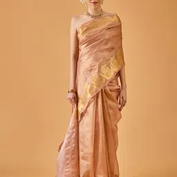dhartii Floral Woven Design Zari Silk Blend Saree-35