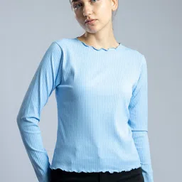 Redamancii Women Solid Round Neck Polycotton Top-picture-33