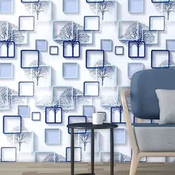 INDIAN ROYALS Blue & White Printed Durable Self-Adhesive Wall Sticker-image-84