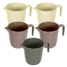 Kuber Industries Beige & Grey 5 piece Solid Plastic Bath Accessories Set-6