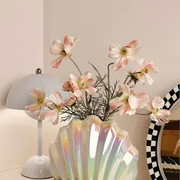 ArteCasa Green & Pink Madeleine shell Textured Flower Vase-image-2