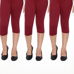 Tik Tok WEARS Girls Maroon Cotton Capris-image-50