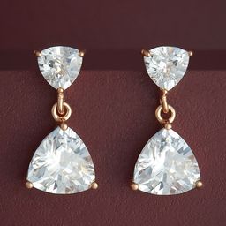 Kushal's Fashion Jewellery 92.5 Sterling Silver Rose Gold-Plated CZ Studded Drop Earrings-picture-39