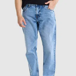 Snitch Men Light Blue Baggy Fit Jeans-image-42