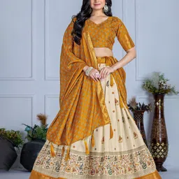 APNISHA Printed Ready to Wear Lehenga & Unstitched Blouse With Dupatta-image-34