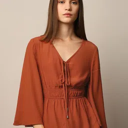 ONLY Women V-Neck Flared Sleeve Bohemian Blouson Top-24