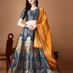 SWAMI STUDIO Ready to Wear Lehenga & Unstitched Blouse With Dupatta-23