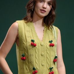ESPYR By Tokyo Talkies Women Cable Knit Sweater Vest-image-62