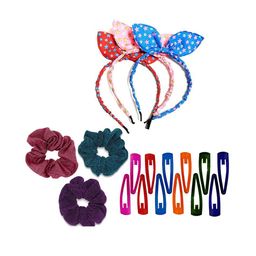 CHRONEX Women Multicoloured Set of 18 Hair Accessory-14