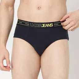 UnderJeans by Spykar Mid-Rise Anti-Microbial Basic Briefs  UJNPBS063Navy-picture-48