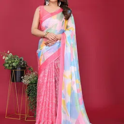 KALINI Printed Half and Half Saree-image-44