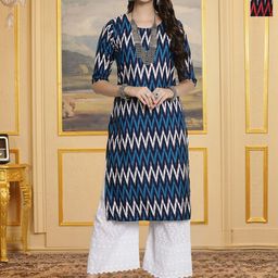 HERE&NOW Women Pack Of 2 Geometric Printed Straight Kurtas-image-5