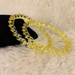 ZULKA Set of 2 Crystal Twisted Design Spiral Glass Kada| Glass Kada-12
